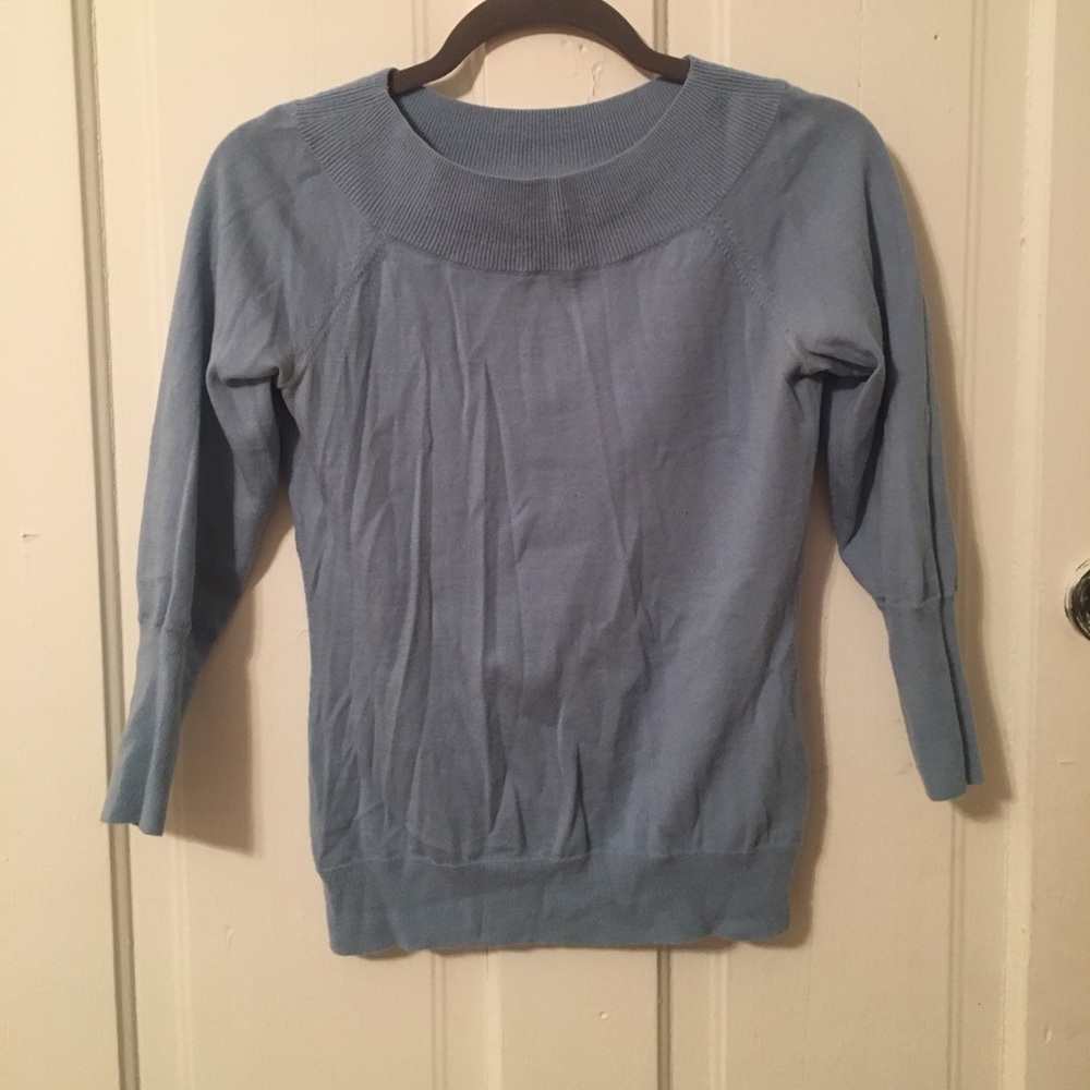 Banana Republic XS Blue Quarter-Sleeve Sweater